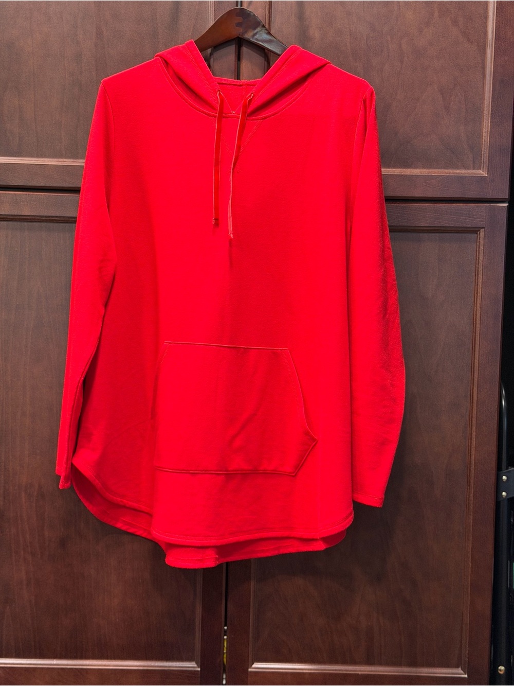 Lane Bryant Bright Red Tunic Length Hoodie